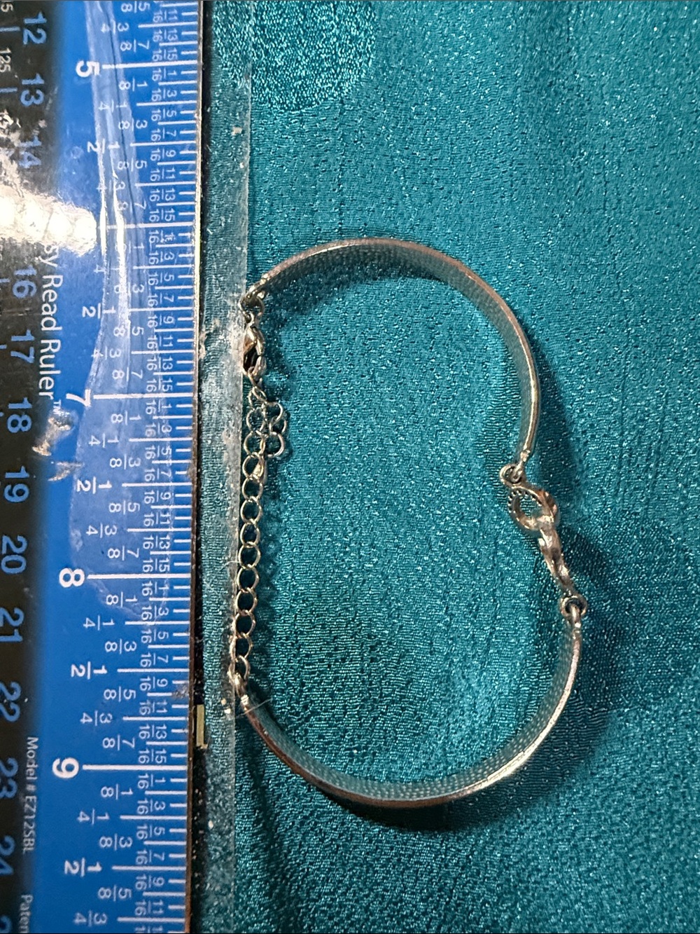 Silver Interlocking Rings Sentiment Bangle - Silver - Picture 5 of 5